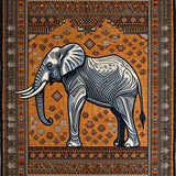 Ultra Soft Area Rug, Non Slip, Stain Resistant, Washable Area Rugs for Living Room, Bedroom, Contemporary Abstract Elephant Design(Brown)
