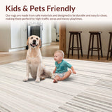 Ultra Soft Area Rug, Non Slip, Stain Resistant, Washable Area Rugs for Living Room, Bedroom, Non Slip Kitchen Mat Elegant Area in Beige & Grey(Gray)
