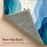Ultra Soft Area Rug, Non Slip, Stain Resistant, Washable Area Rugs for Living Room, Bedroom, Tranquil Tides Area With Premium Anti Slip Protection(Blue)