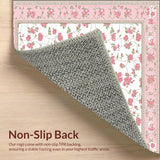 Ultra Soft Area Rug, Non Slip, Stain Resistant, Washable Area Rugs for Living Room, Bedroom, Elegant Soft Petal Motifs(Pink)