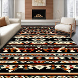 Ultra Soft Area Rug, Non Slip, Stain Resistant, Washable Area Rugs for Living Room, Bedroom, Elegant Ethnic Inspired Design Elements(Orange)