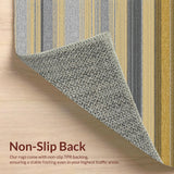 Ultra Soft Area Rug, Non Slip, Stain Resistant, Washable Area Rugs for Living Room, Bedroom, Elegant Striped Contemporary Aesthetic(Gold)