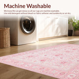 Ultra Soft Area Rug, Non Slip, Stain Resistant, Washable Area Rugs for Living Room, Bedroom, Trendy Blush Minimalist Cozy Appeal(Pink)