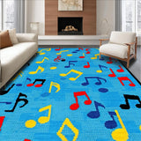 Ultra Soft Area Rug, Non Slip, Stain Resistant, Washable Area Rugs for Living Room, Bedroom, Vibrant Musical Harmony Theme(Blue)