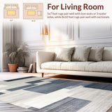 Ultra Soft Area Rug, Non Slip, Stain Resistant, Washable Area Rugs for Living Room, Bedroom, Stylish Minimalist Lattice Design(Gray)