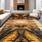 Ultra Soft Area Rug, Non Slip, Stain Resistant, Washable Area Rugs for Living Room, Bedroom, Chic Irregular Striped Aesthetic(Gold)