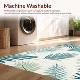 Ultra Soft Area Rug, Non Slip, Stain Resistant, Washable Area Rugs for Living Room, Bedroom, Tropical Leaf Inspired Aesthetic(Beige)
