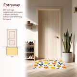 Ultra Soft Area Rug, Non Slip, Stain Resistant, Washable Area Rugs for Living Room, Bedroom, Joyful Minimalist Character Patterns(Orange)