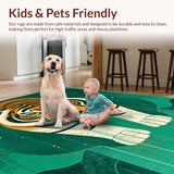 Ultra Soft Area Rug, Non Slip, Stain Resistant, Washable Area Rugs for Living Room, Bedroom, Vibrant Emerald Animal Print(Orange)