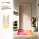 Ultra Soft Area Rug, Non Slip, Stain Resistant, Washable Area Rugs for Living Room, Bedroom, Gradient Sunset Ombre Aesthetic(Yellow)