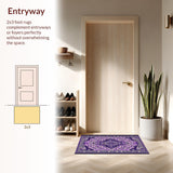 Ultra Soft Area Rug, Non Slip, Stain Resistant, Washable Area Rugs for Living Room, Bedroom, Vintage Blue and Purple Nursery Carpet(Purple)