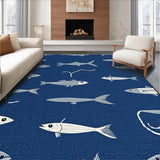 Ultra Soft Area Rug, Non Slip, Stain Resistant, Washable Area Rugs for Living Room, Bedroom, Rustic Multicolored Nature Theme(Blue)