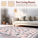Ultra Soft Area Rug, Non Slip, Stain Resistant, Washable Area Rugs for Living Room, Bedroom, Vibrant Butterfly Accent Style(Pink)