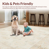 Sable Crest Area with Lattice Trellis and Subtle Distressed Accents(Beige)