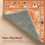 Ultra Soft Area Rug, Non Slip, Stain Resistant, Washable Area Rugs for Living Room, Bedroom, Dynamic Orange Geometric Shapes(Orange)