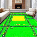 Ultra Soft Area Rug, Non Slip, Stain Resistant, Washable Area Rugs for Living Room, Bedroom, Urban Playmat with Scenic Landmarks(Yellow)