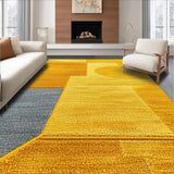 Ultra Soft Area Rug, Non Slip, Stain Resistant, Washable Area Rugs for Living Room, Bedroom, Geometric Contemporary Bedroom Soft Area Carpet(Yellow)