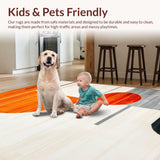 Ultra Soft Area Rug, Non Slip, Stain Resistant, Washable Area Rugs for Living Room, Bedroom, Vibrant Abstract Orange Aesthetic(Orange)
