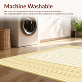 Ultra Soft Area Rug, Non Slip, Stain Resistant, Washable Area Rugs for Living Room, Bedroom, Amherst Collection Area Wheat & Beige Geometric Trellis Design(Gold)
