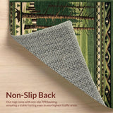 Ultra Soft Area Rug, Non Slip, Stain Resistant, Washable Area Rugs for Living Room, Bedroom, Cozy Natural Forest Elements(Green)