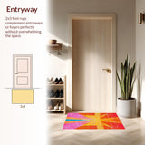 Ultra Soft Area Rug, Non Slip, Stain Resistant, Washable Area Rugs for Living Room, Bedroom, Eye-Catching Abstract Circular Illusion(Orange)