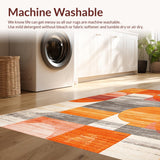 Ultra Soft Area Rug, Non Slip, Stain Resistant, Washable Area Rugs for Living Room, Bedroom, Striking Warm Abstract Pattern(Orange)