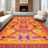 Ultra Soft Area Rug, Non Slip, Stain Resistant, Washable Area Rugs for Living Room, Bedroom, Dynamic Artisan Woven Palette(Orange)