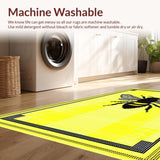 Ultra Soft Area Rug, Non Slip, Stain Resistant, Washable Area Rugs for Living Room, Bedroom, Charming Garden Bee Design(Yellow)
