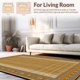 Ultra Soft Area Rug, Non Slip, Stain Resistant, Washable Area Rugs for Living Room, Bedroom, Cute Gourmet Snack Visual Appeal(Gold)