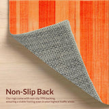 Ultra Soft Area Rug, Non Slip, Stain Resistant, Washable Area Rugs for Living Room, Bedroom, Chic Warm Toned Decor Accent(Orange)