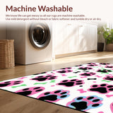 Ultra Soft Area Rug, Non Slip, Stain Resistant, Washable Area Rugs for Living Room, Bedroom, Cheerful Puppy Themed Soft Rug(White)