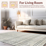 Ultra Soft Area Rug, Non Slip, Stain Resistant, Washable Area Rugs for Living Room, Bedroom, Urban Grid Stripe Rug Featuring Minimalist Contrast and Sleek Rhythmic Lines(Gray)