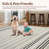 Ultra Soft Area Rug, Non Slip, Stain Resistant, Washable Area Rugs for Living Room, Bedroom, Sophisticated Abstract Textured Elements(White)