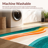 Ultra Soft Area Rug, Non Slip, Stain Resistant, Washable Area Rugs for Living Room, Bedroom, Colorful Gradient Swirl Abstract Art for Contemporary Spaces(Blue)