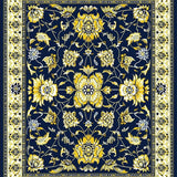Ultra Soft Area Rug, Non Slip, Stain Resistant, Washable Area Rugs for Living Room, Bedroom, Rustic Tiled Patterned Delight(Blue)
