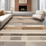 Ultra Soft Area Rug, Non Slip, Stain Resistant, Washable Area Rugs for Living Room, Bedroom, Stylish Striped Boho Neutral Palette(Beige)