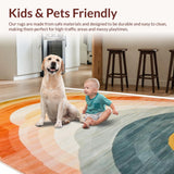 Ultra Soft Area Rug, Non Slip, Stain Resistant, Washable Area Rugs for Living Room, Bedroom, Elegant Textured Color Block Layout(Yellow)