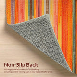 Ultra Soft Area Rug, Non Slip, Stain Resistant, Washable Area Rugs for Living Room, Bedroom, Lively Multicolor Woven Texture(Orange)