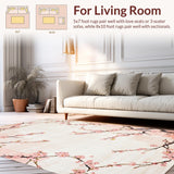 Ultra Soft Area Rug, Non Slip, Stain Resistant, Washable Area Rugs for Living Room, Bedroom, Delightful Soft Pink Abstract Motif(Pink)