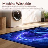 Ultra Soft Area Rug, Non Slip, Stain Resistant, Washable Area Rugs for Living Room, Bedroom, Starry Sky Whimsical Design(Blue)