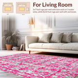 Ultra Soft Area Rug, Non Slip, Stain Resistant, Washable Area Rugs for Living Room, Bedroom, Preppy Pink Bow Pattern Decorator Area Rug(Pink)