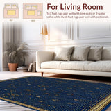 Ultra Soft Area Rug, Non Slip, Stain Resistant, Washable Area Rugs for Living Room, Bedroom, Geometric Spotted Area for Kitchen(Blue)