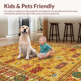 Ultra Soft Area Rug, Non Slip, Stain Resistant, Washable Area Rugs for Living Room, Bedroom, Rustic Mustard Accent Mat(Gold)