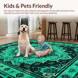 Ultra Soft Area Rug, Non Slip, Stain Resistant, Washable Area Rugs for Living Room, Bedroom, Non-Shedding Medallion Living Room Area Carpet(Blue)
