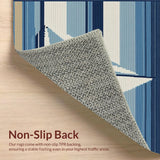 Ultra Soft Area Rug, Non Slip, Stain Resistant, Washable Area Rugs for Living Room, Bedroom, Contemporary Blue Nautical Vibe(Blue)