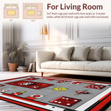 Ultra Soft Area Rug, Non Slip, Stain Resistant, Washable Area Rugs for Living Room, Bedroom, Sleek Monochrome Decorative Piece(Red)