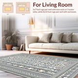 Ultra Soft Area Rug, Non Slip, Stain Resistant, Washable Area Rugs for Living Room, Bedroom, Luxurious Minimalist Graphic Composition(White)