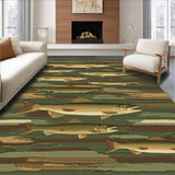 Ultra Soft Area Rug, Non Slip, Stain Resistant, Washable Area Rugs for Living Room, Bedroom, Earthy Toned Pike Imagery(Brown)
