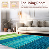 Ultra Soft Area Rug, Non Slip, Stain Resistant, Washable Area Rugs for Living Room, Bedroom, Rustic Minimalist Line Art(Green)