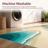 Beige Teal Beach Theme Coastal Ocean Indoor Deck(Beige)